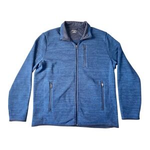 Untuckit Men's Size Large Full Zip Fleece Lined Kezoh Jacket Navy Blue